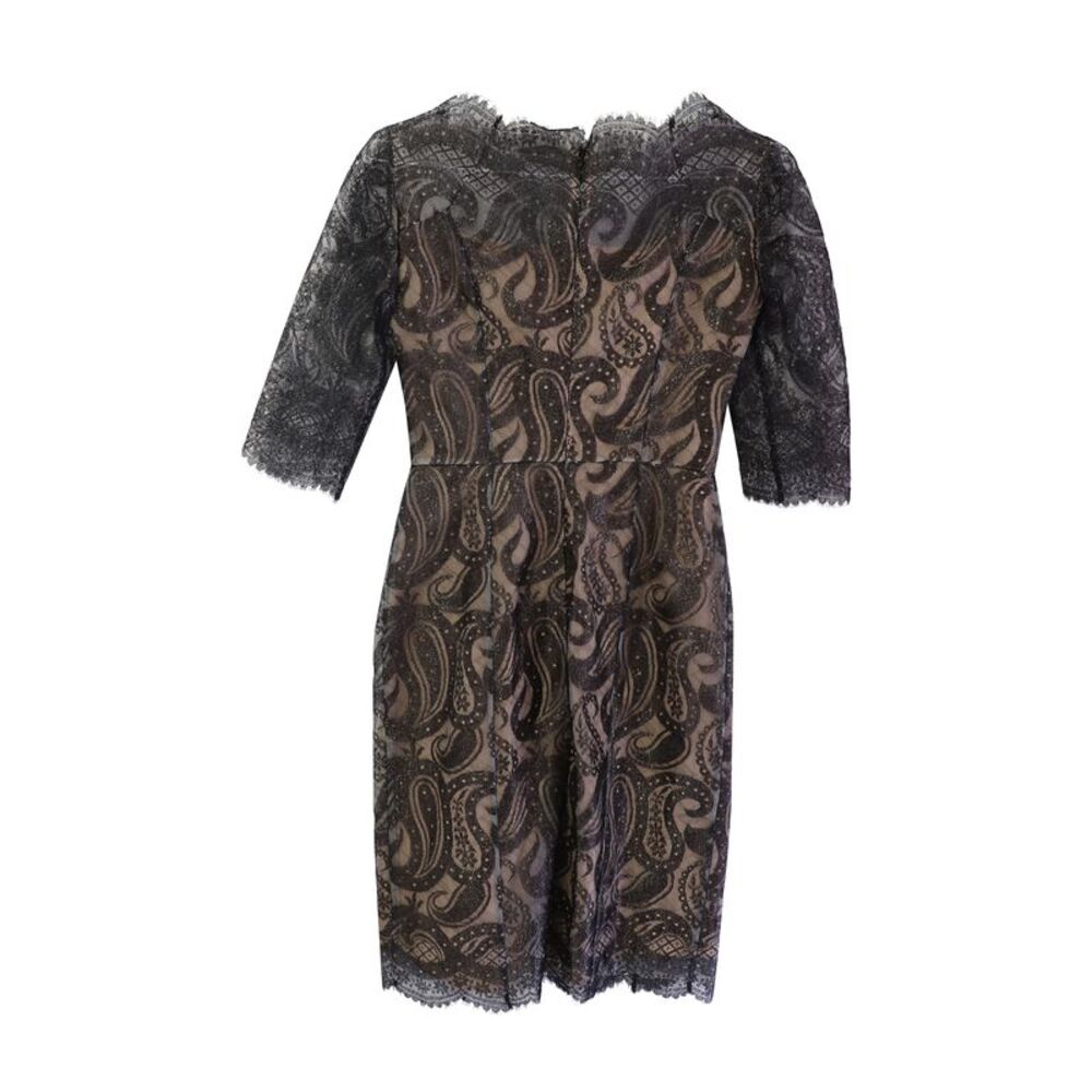 Erdem Paisley Lace Midi Shift Dress in Black Polyester - Picture 5 of 7
